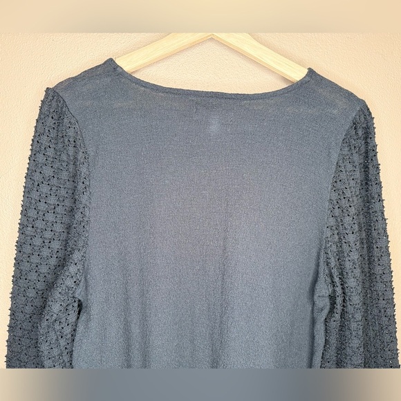 Madewell Texture & Thread Eyelet Mix Ruffle-Sleeve Top Sz Large Whimsigoth Boho - Picture 11 of 14